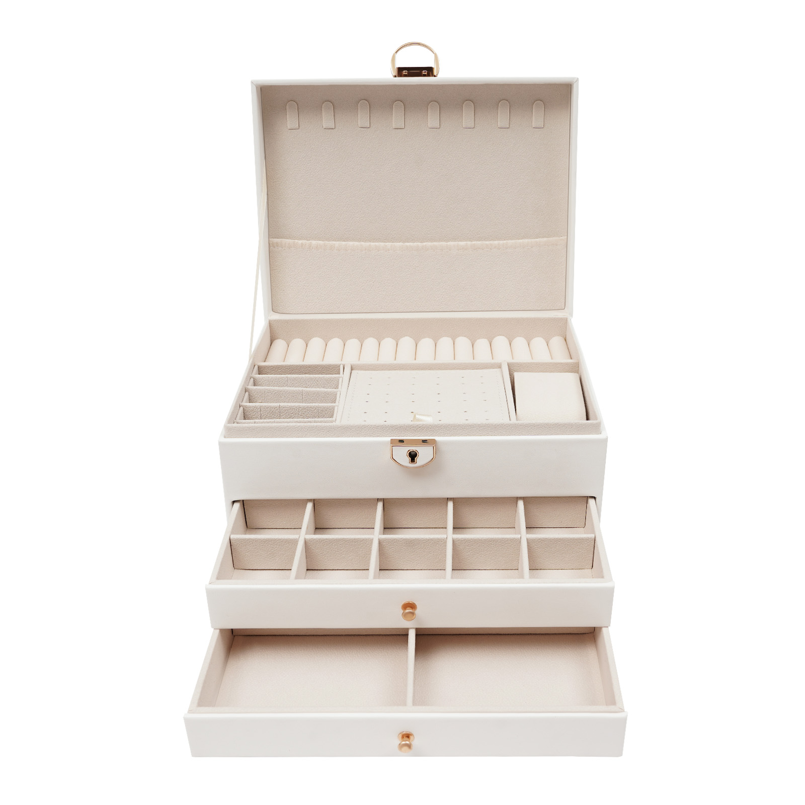Jewelry Store For Watches - 3段ジュエリー収納ボックス、サングラス収納ウォッチボックス（安全ロック付き）、店舗/家庭用アイウェア/ジュエリーディスプレイ