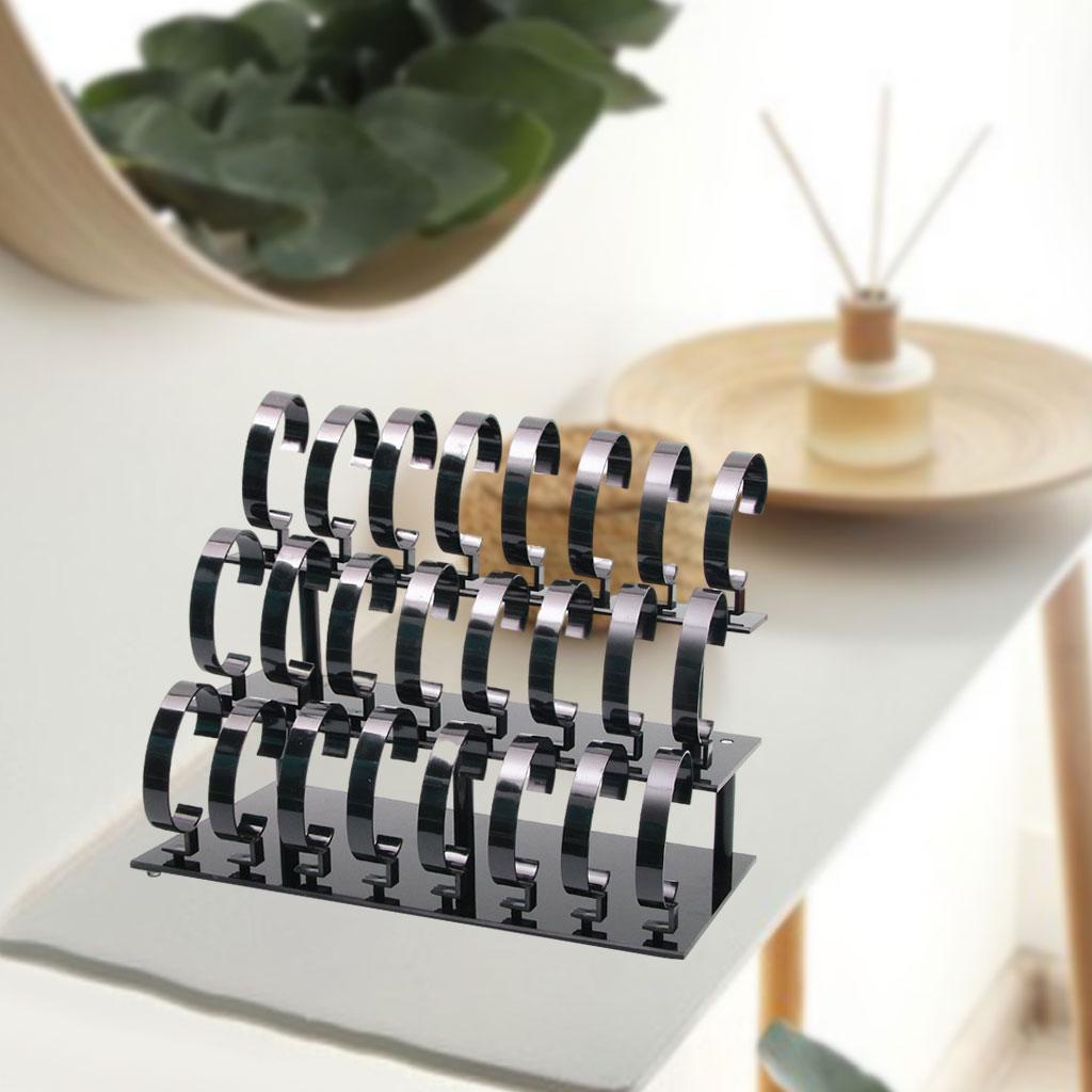Jewelry Store For Watches - アクリル製腕時計ディスプレイスタンド ジュエリーオーガナイザー 3段ブレスレットラック 取り外し可能なホルダー 店舗ショーケース用