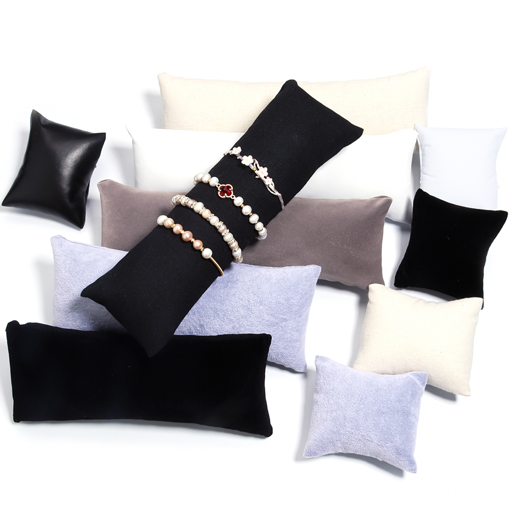Jewelry Making Watches - 1 Pc ブレスレット時計ディスプレイ枕ベルベットレザージュエリーバングルクッションホルダーショーオーガナイザー枕卸売