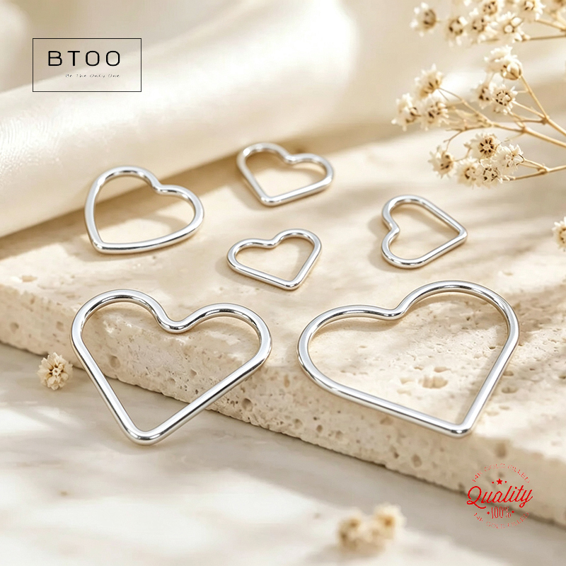 Sterling Silver Ring - 925スターリングシルバー ハート型ジャンプリング（閉じた状態）、ハート型閉じたリング 卸売 大量 DIY ジュエリーパーツ