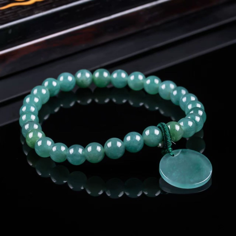 Jewelry & Watches Sp Zo O - 天然翡翠ブルーウォーターナッシングプレートビーズ手編みブレスレット高級ジュエリーファッションジュエリーチャームギフト券