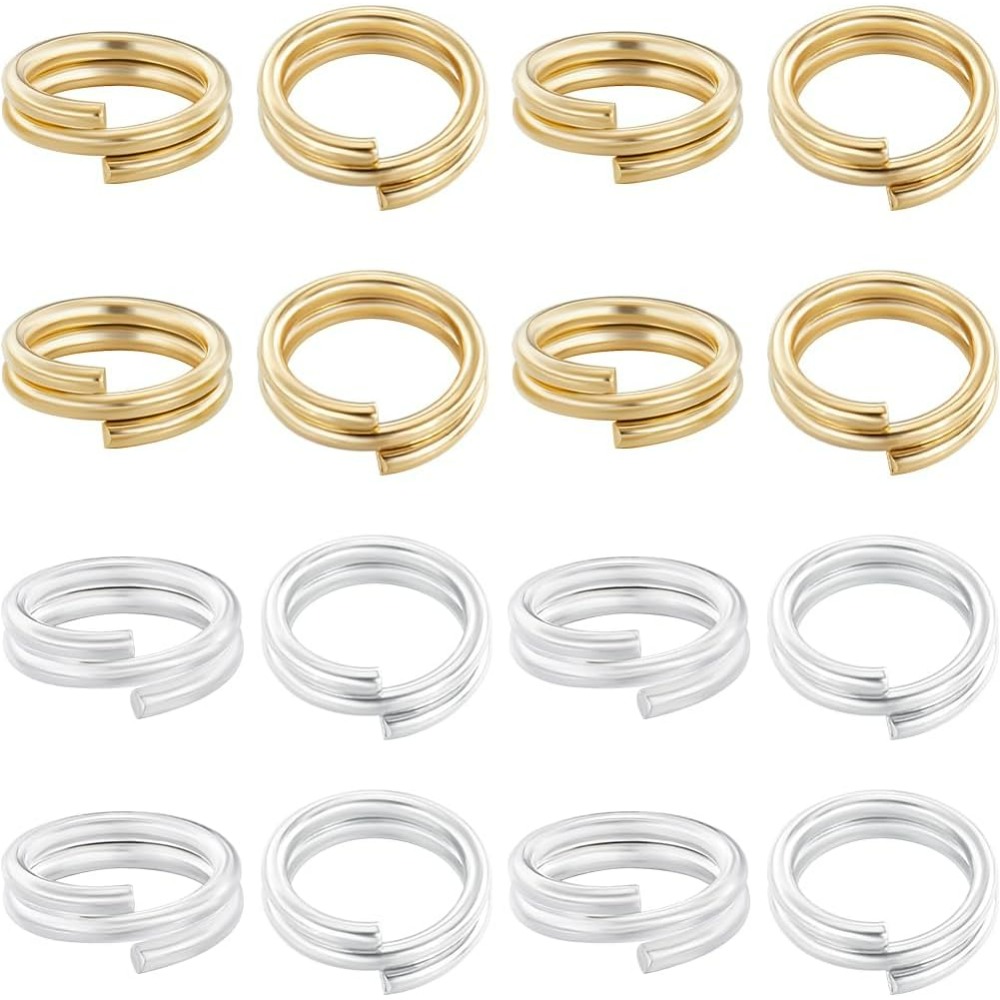 Sterling Silver Ring - 1 ボックス 80 個分割ジャンプリング 24K ゴールドと