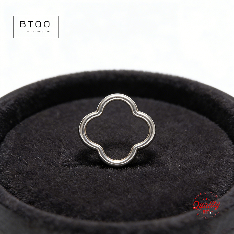 Sterling Silver Ring - スターリングシルバーフラワーコネクターペンダントクローバーコネクター、925スターリングシルバー製ジュエリー用品クローバージャンプリング