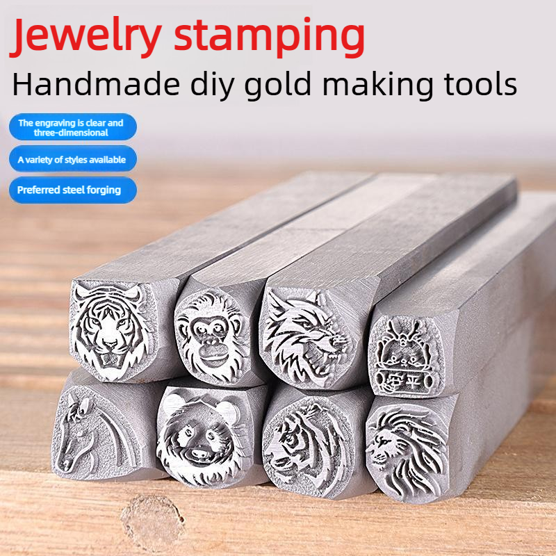 Wolf Jewelry & Watches Tampa Reviews - 動物の頭部型スチールスタンプパンチ、ライオンとオオカミの模様彫刻型、DIYジュエリー製作用チゼル、バングルペンダントクラフト用