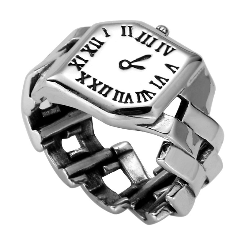 Vintage Jewelry Watches Women - 新しい 925 スターリングシルバーキューバチェーン時計女性リング結婚式ヴィンテージリング高級ジュエリーアクセサリーアレルギー防止