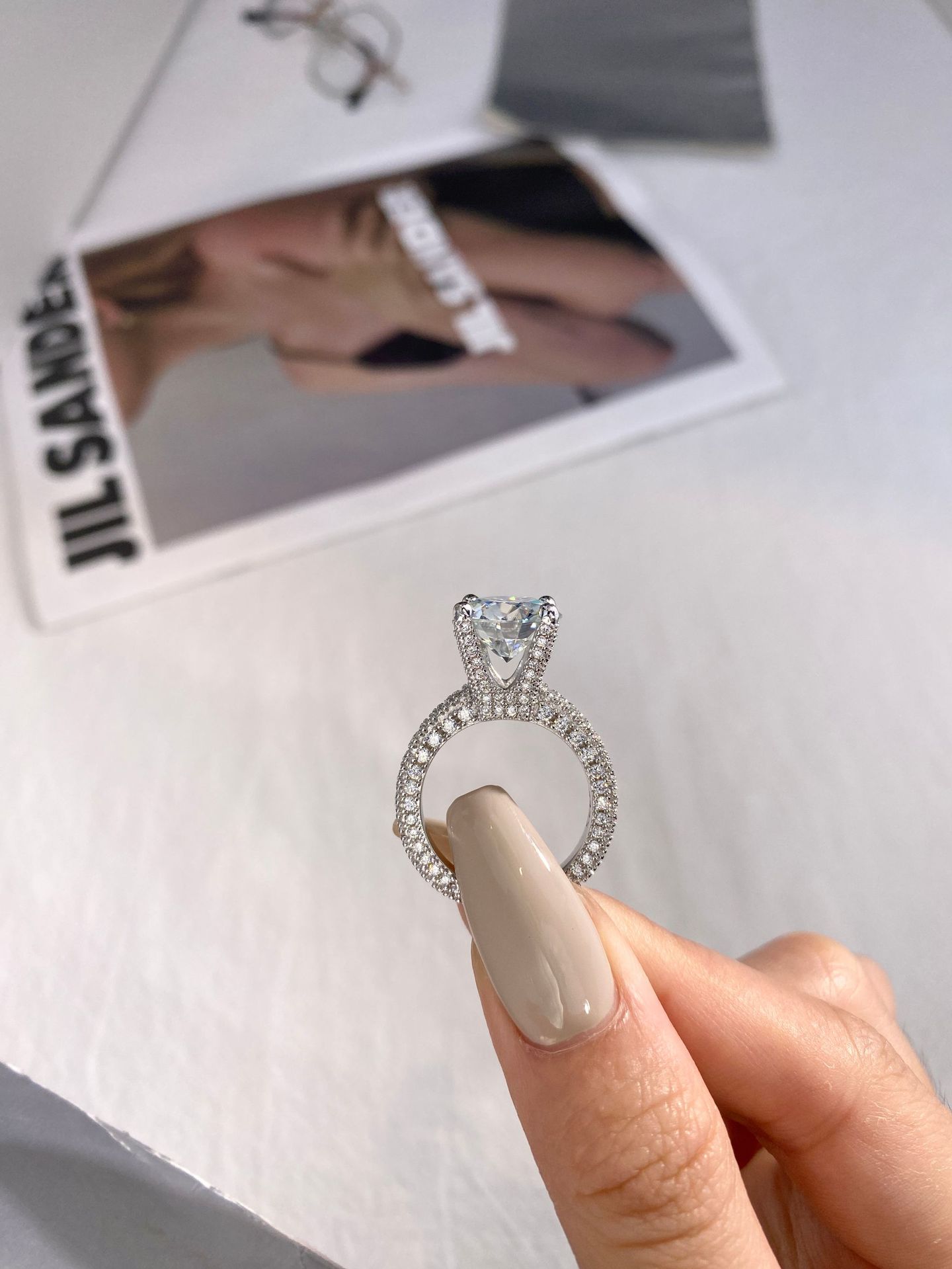5カラットの本物のモアッサナイトダイヤモンドリング、s925 - Sterling Silver Ring のレビューと価格