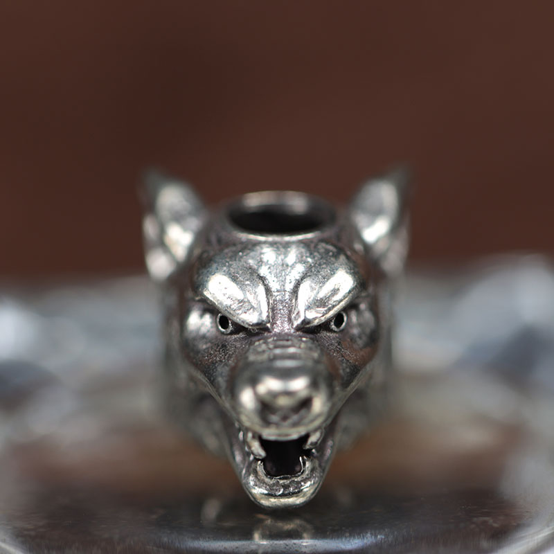 動物オオカミ戦士ヘッド彫刻真鍮パラコードビーズ DIY 手作 - Wolf Jewelry & Watches Tampa Reviews のレビューと価格