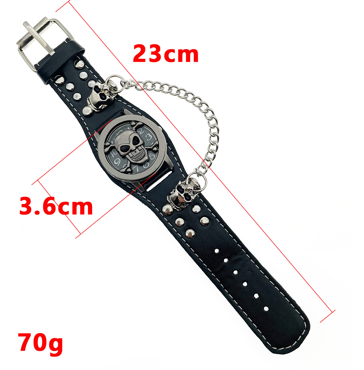 メンズレザーステンレススチールリストウォッチ、チェーンフラッ - Jewelry Type Watches のレビューと価格