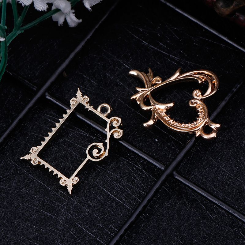 4個の金属フレームアンティーク絶妙な花エポキシ樹脂工芸uv樹 - Jewelry Making Watches のレビューと価格