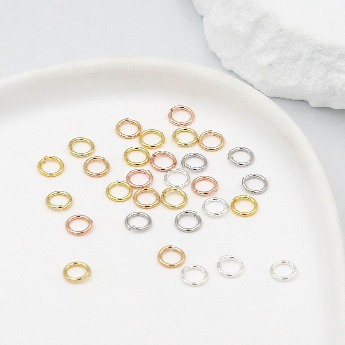 50-100 個/ロット 3-10 ミリメートル 925 シ - Sterling Silver Ring のレビューと価格