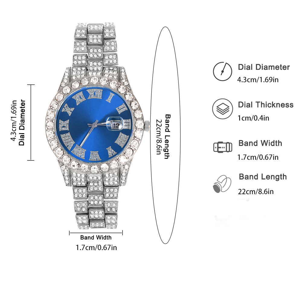 男性と女性のためのパンクスタイルのジュエリーセット,青と銀の - Jewelry Type Watches のレビューと価格