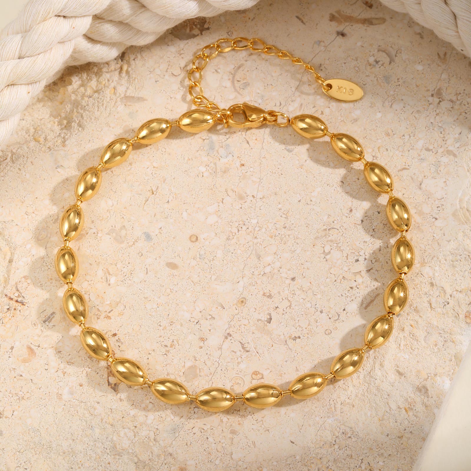 ステンレス鋼ラグビービーズチェーンアンクレット女性用、ゴール - Jc Jewelry & Watches のレビューと価格