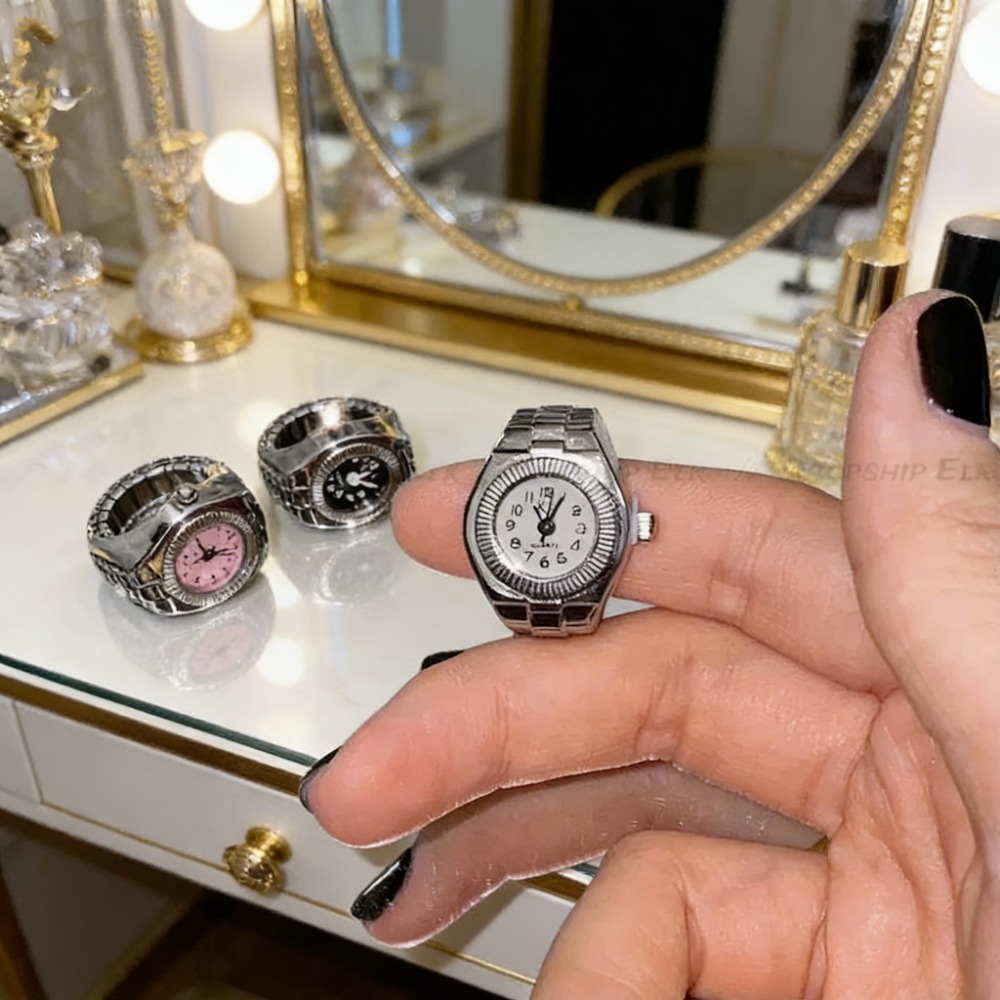 ヴィンテージパンククォーツフィンガーウォッチリング女性男性カ - Vintage Jewelry Watches Women のレビューと価格