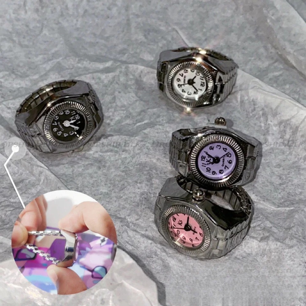 ヴィンテージパンククォーツフィンガーウォッチリング女性男性カ - Vintage Jewelry Watches Women のレビューと価格