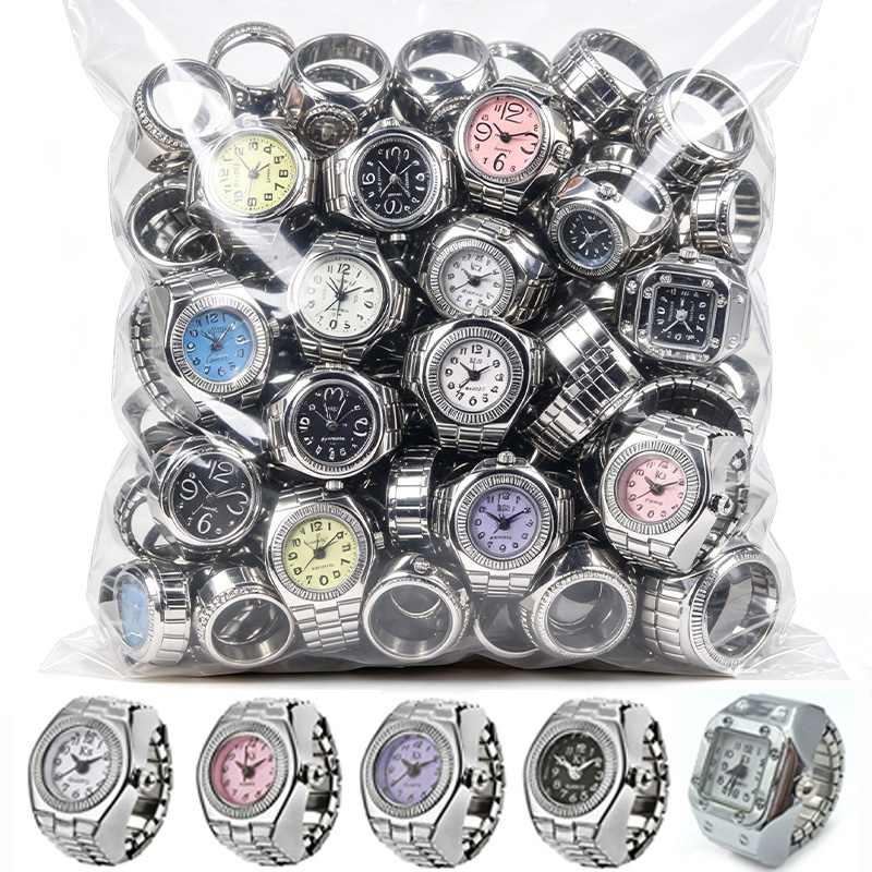 ヴィンテージシルバーミニパンクウォッチリングファッション伸縮 - Vintage Jewelry Watches Women のレビューと価格