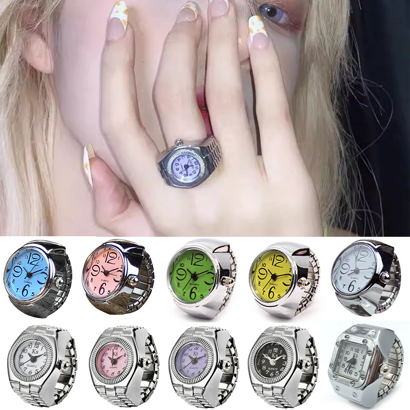 ヴィンテージシルバーミニパンクウォッチリングファッション伸縮 - Vintage Jewelry Watches Women のレビューと価格