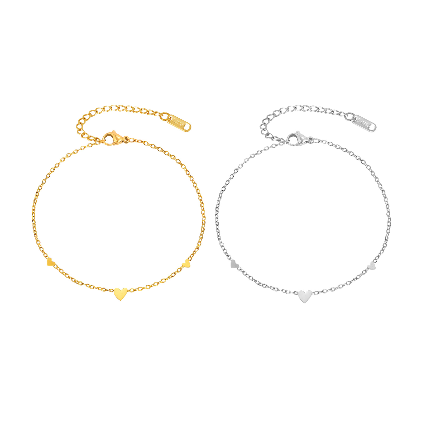 女性用ステンレススチールハートアンクレット、ゴールドメッキの - Jc Jewelry & Watches のレビューと価格