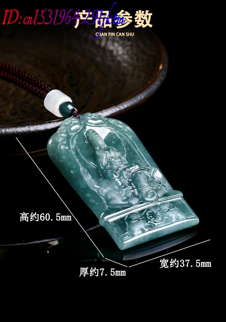 天然ビルマ翡翠観音ペンダントネックレスチャームジュエリーデザ - Jewelry & Watches Sp Zo O のレビューと価格