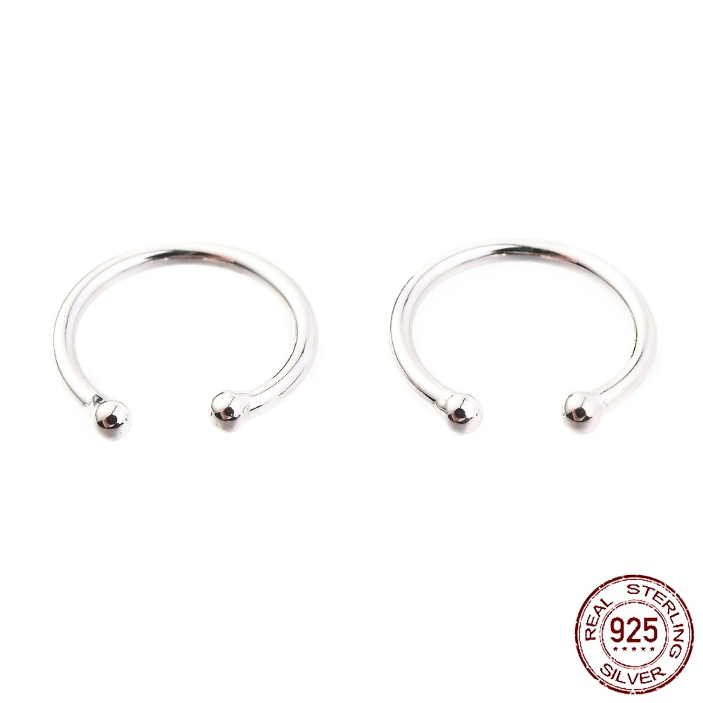 アンチロジウムメッキ 925 スターリングシルバー カフ イ - Sterling Silver Ring のレビューと価格