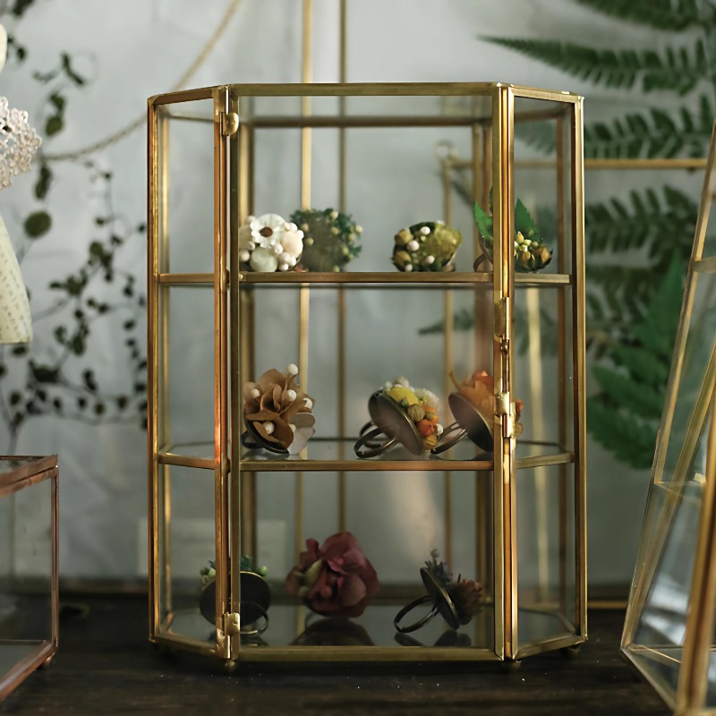 レトロなヨーロッパ風アメリカンガラス製ハンドジュエリーボック - Jewelry Store For Watches のレビューと価格
