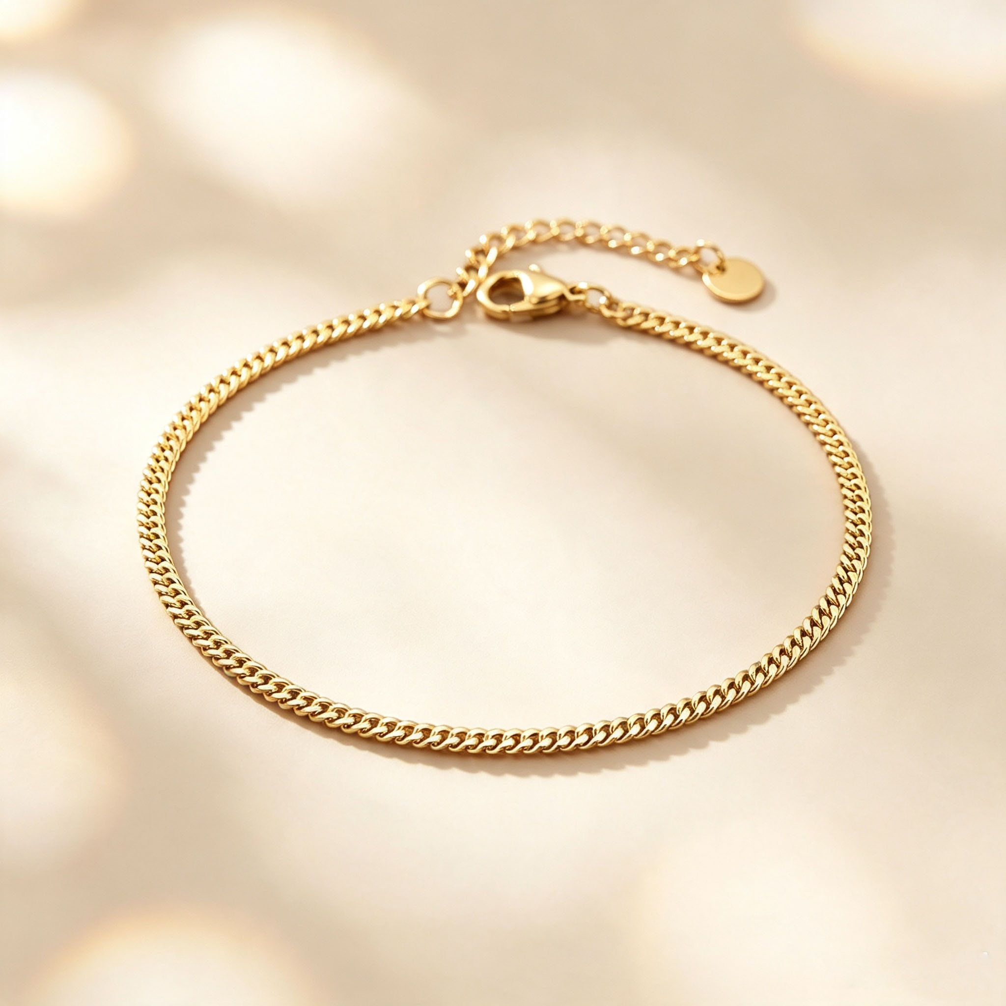 女性用薄型キューバンアンクレット、ステンレススチール製カーブ - Jc Jewelry & Watches のレビューと価格
