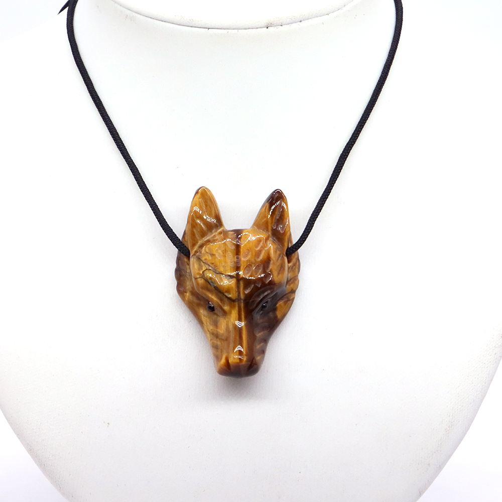 1.5インチ天然石狼の頭ヒーリングクリスタルレイキ手彫り動物 - Wolf Jewelry & Watches Tampa Reviews のレビューと価格
