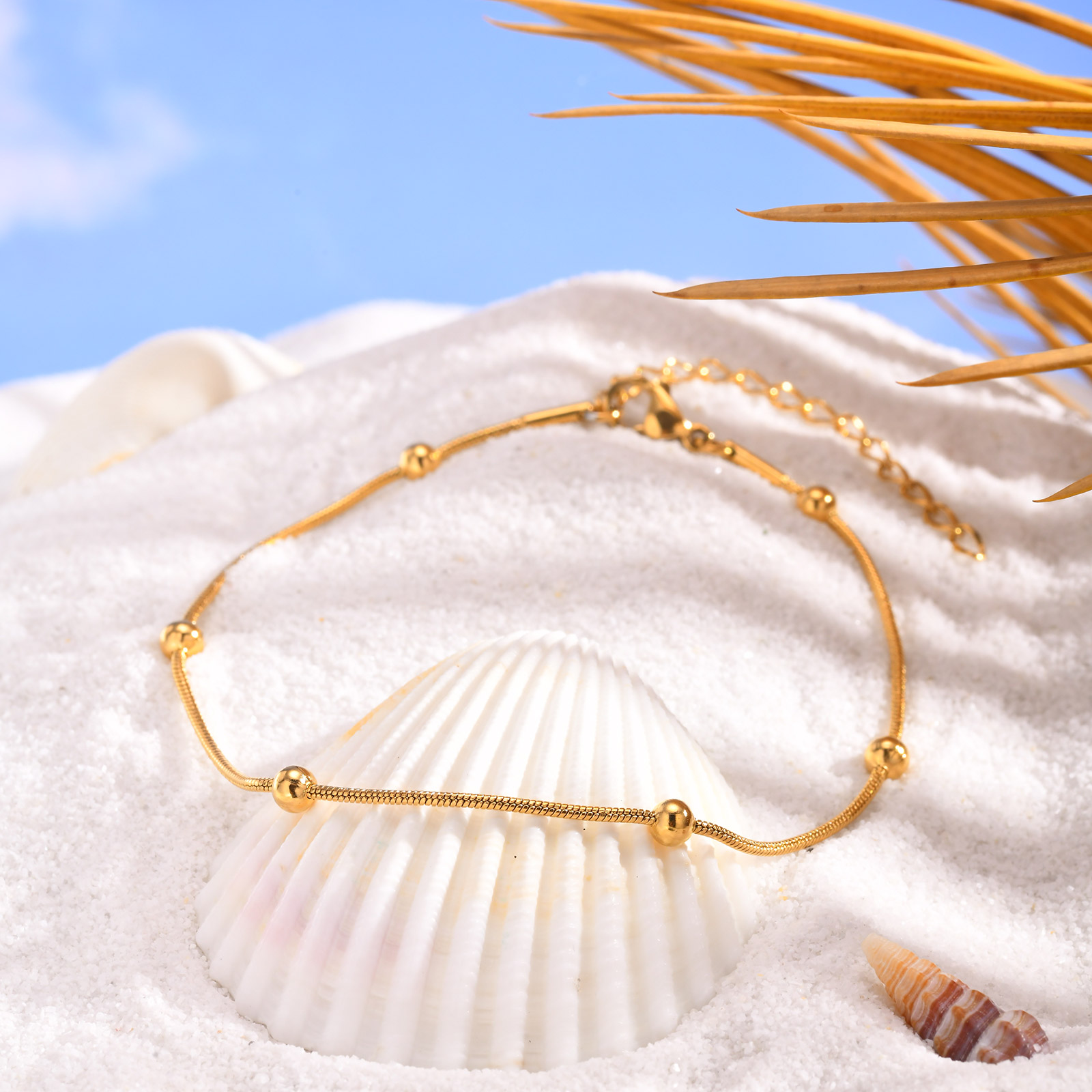 女性と女の子のためのステンレス鋼のアンクレット,ラウンドスネ - Jc Jewelry & Watches のレビューと価格