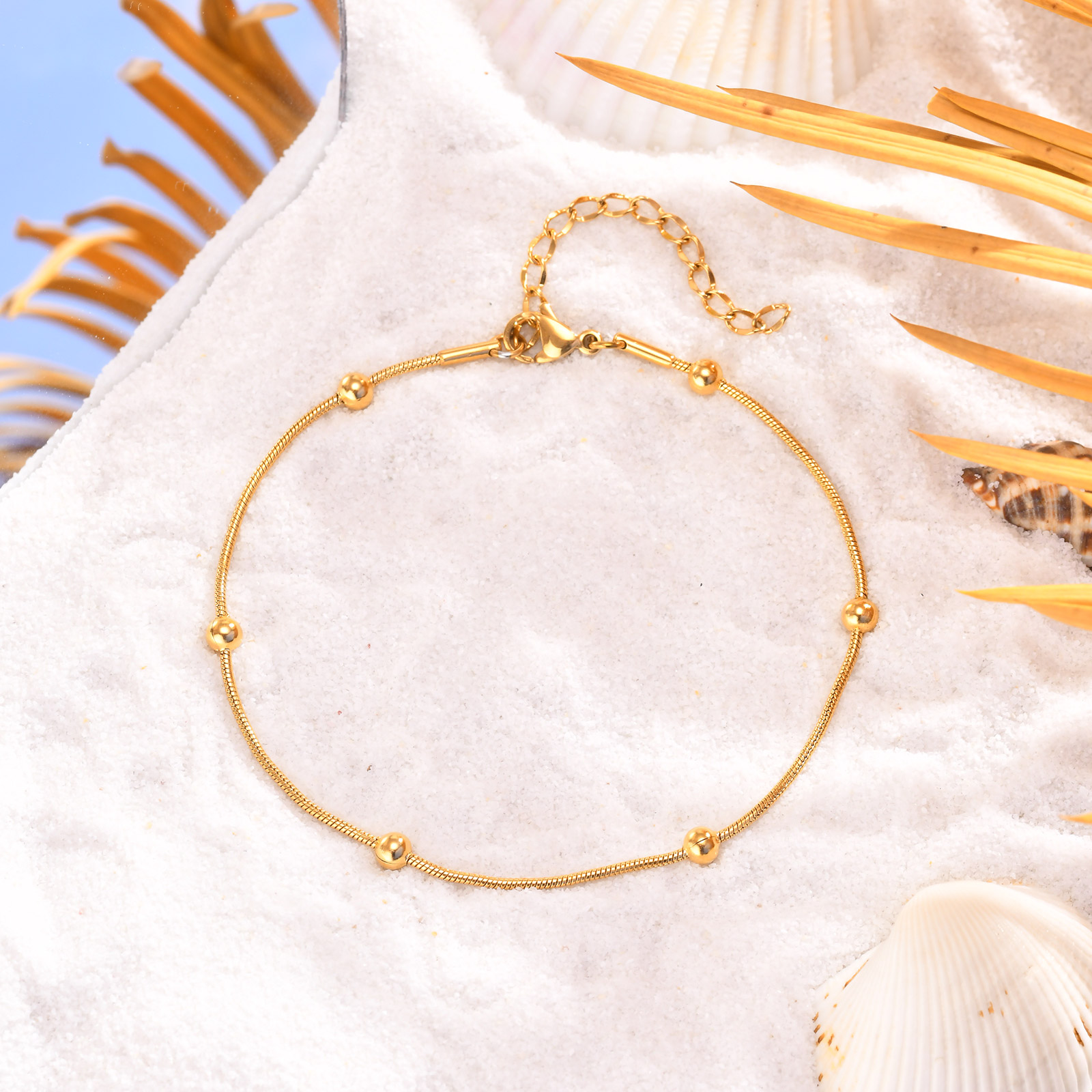 女性と女の子のためのステンレス鋼のアンクレット,ラウンドスネ - Jc Jewelry & Watches のレビューと価格
