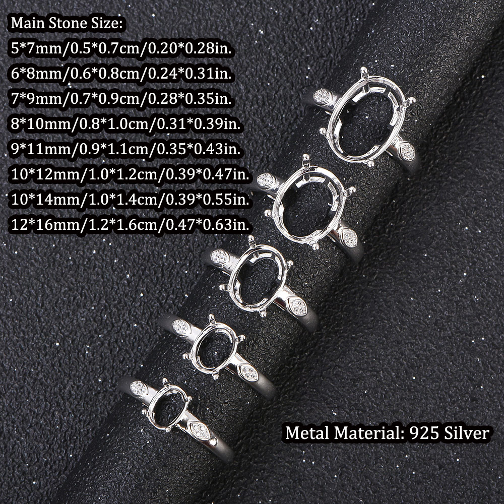 5x7-12x16mm リングブランク 925 スターリング - Sterling Silver Ring のレビューと価格