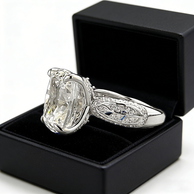 高炭素ダイヤモンド s925 スターリングシルバーリング女性 - Sterling Silver Ring のレビューと価格