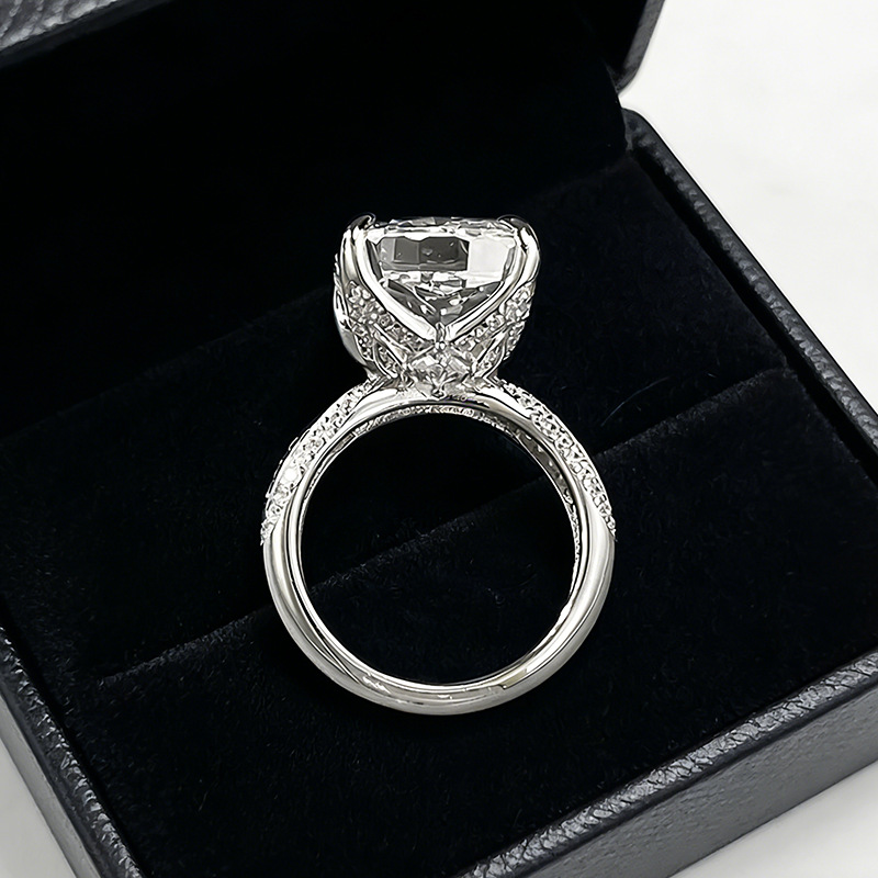 高炭素ダイヤモンド s925 スターリングシルバーリング女性 - Sterling Silver Ring のレビューと価格