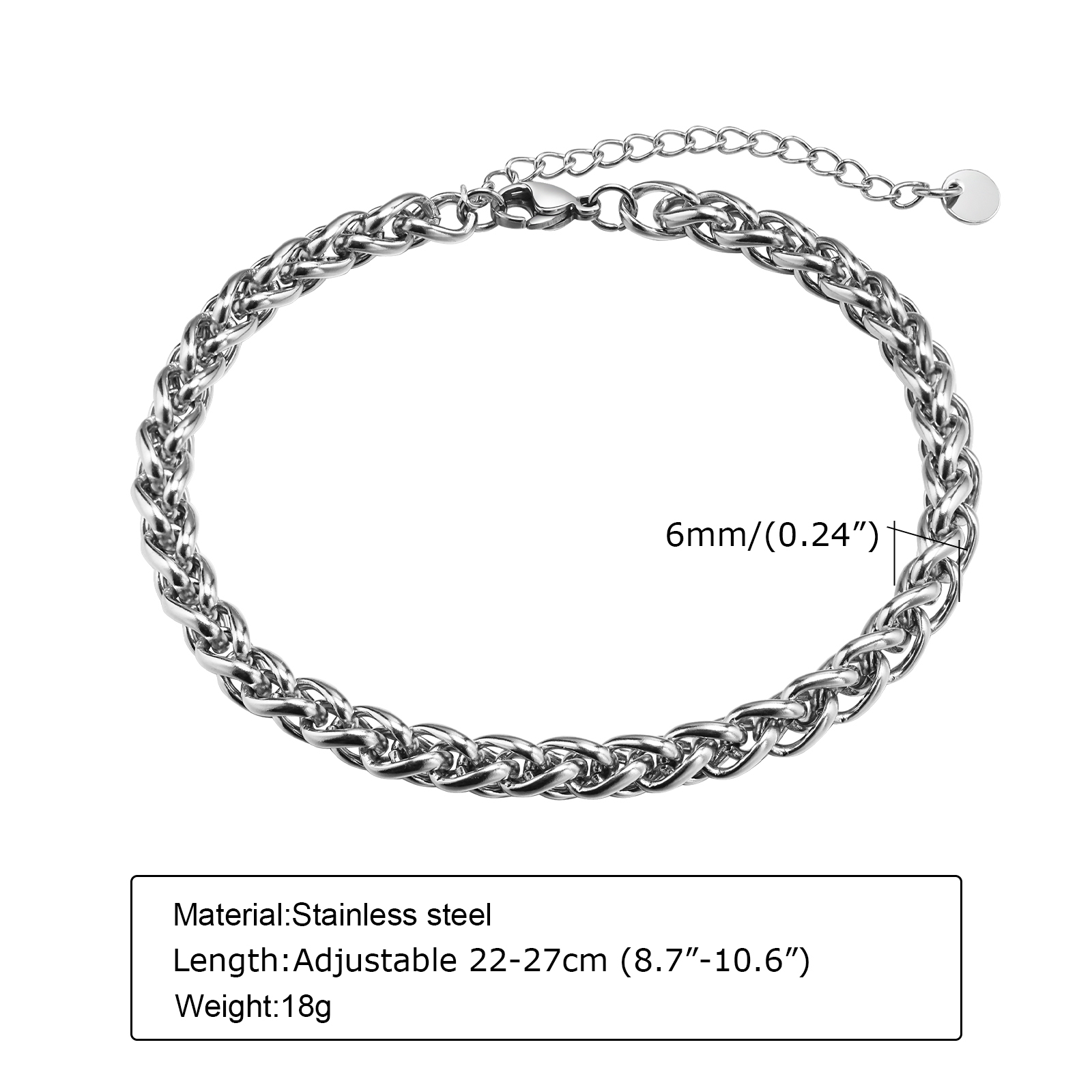 Vnox-男性用キューバチェーンアンクレット,防水ステンレス - Jc Jewelry & Watches のレビューと価格