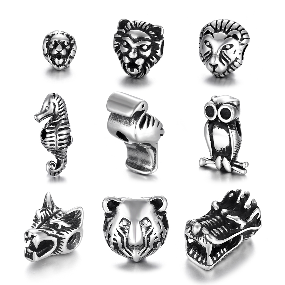ステンレス鋼動物オオカミバイキング戦士ヘルメットビーズ 2  - Wolf Jewelry & Watches Tampa Reviews のレビューと価格