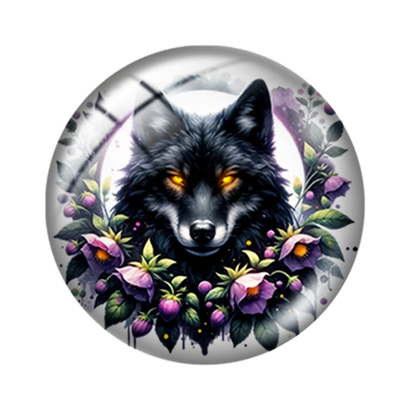水彩風オオカミ 12/18/20/25mm ガラスカボション - Wolf Jewelry & Watches Tampa Reviews のレビューと価格