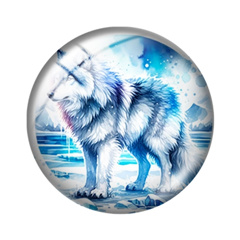水彩風オオカミ 12/18/20/25mm ガラスカボション - Wolf Jewelry & Watches Tampa Reviews のレビューと価格