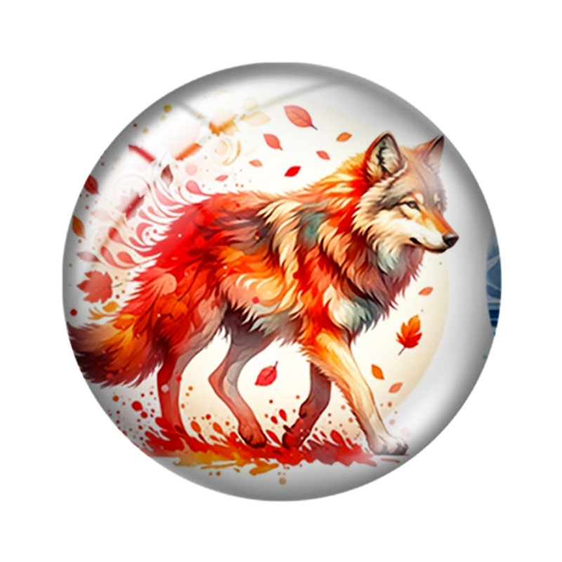 水彩風オオカミ 12/18/20/25mm ガラスカボション - Wolf Jewelry & Watches Tampa Reviews のレビューと価格