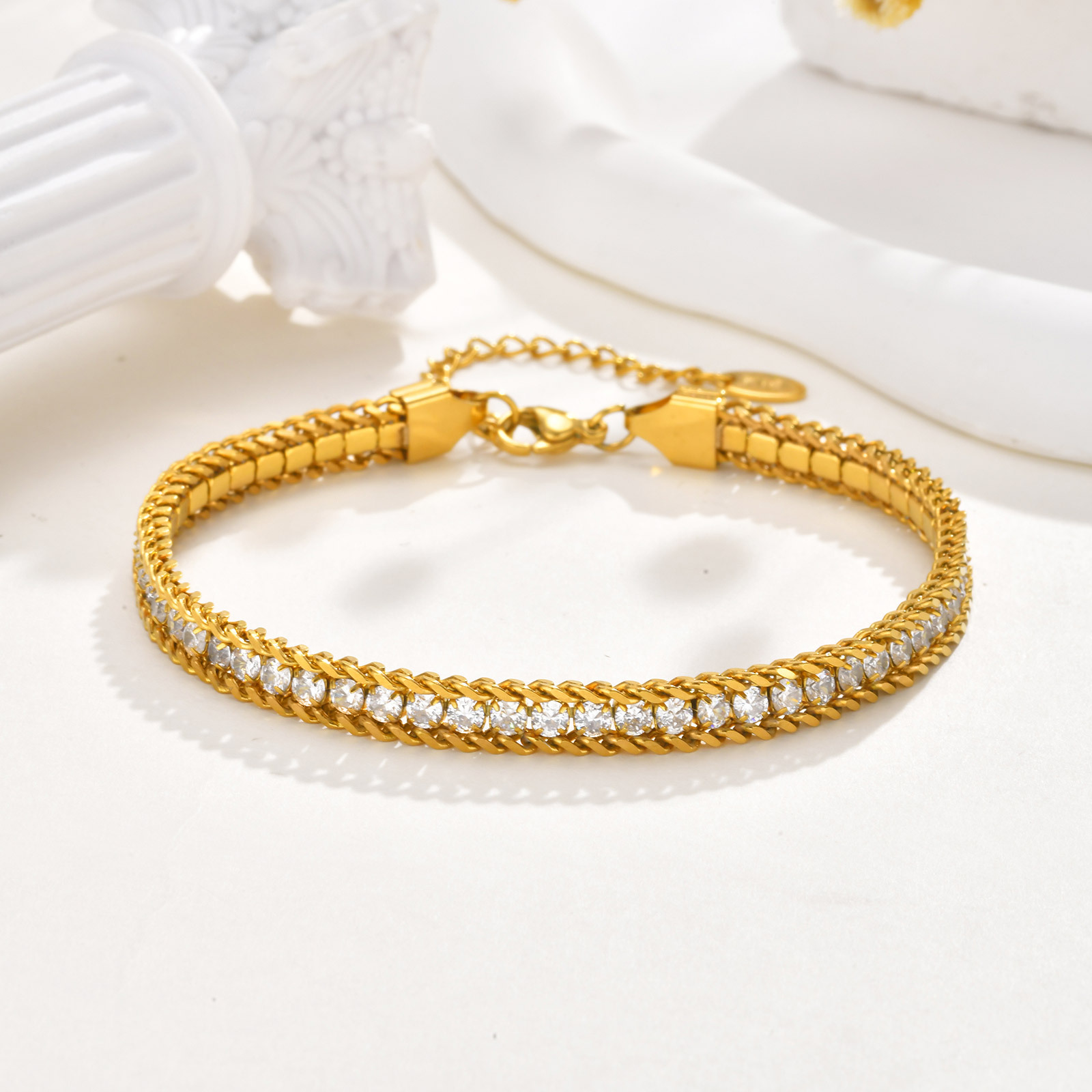 Vnox ステンレス鋼ホワイトジルコン女性のチェーンアンクレ - Jc Jewelry & Watches のレビューと価格