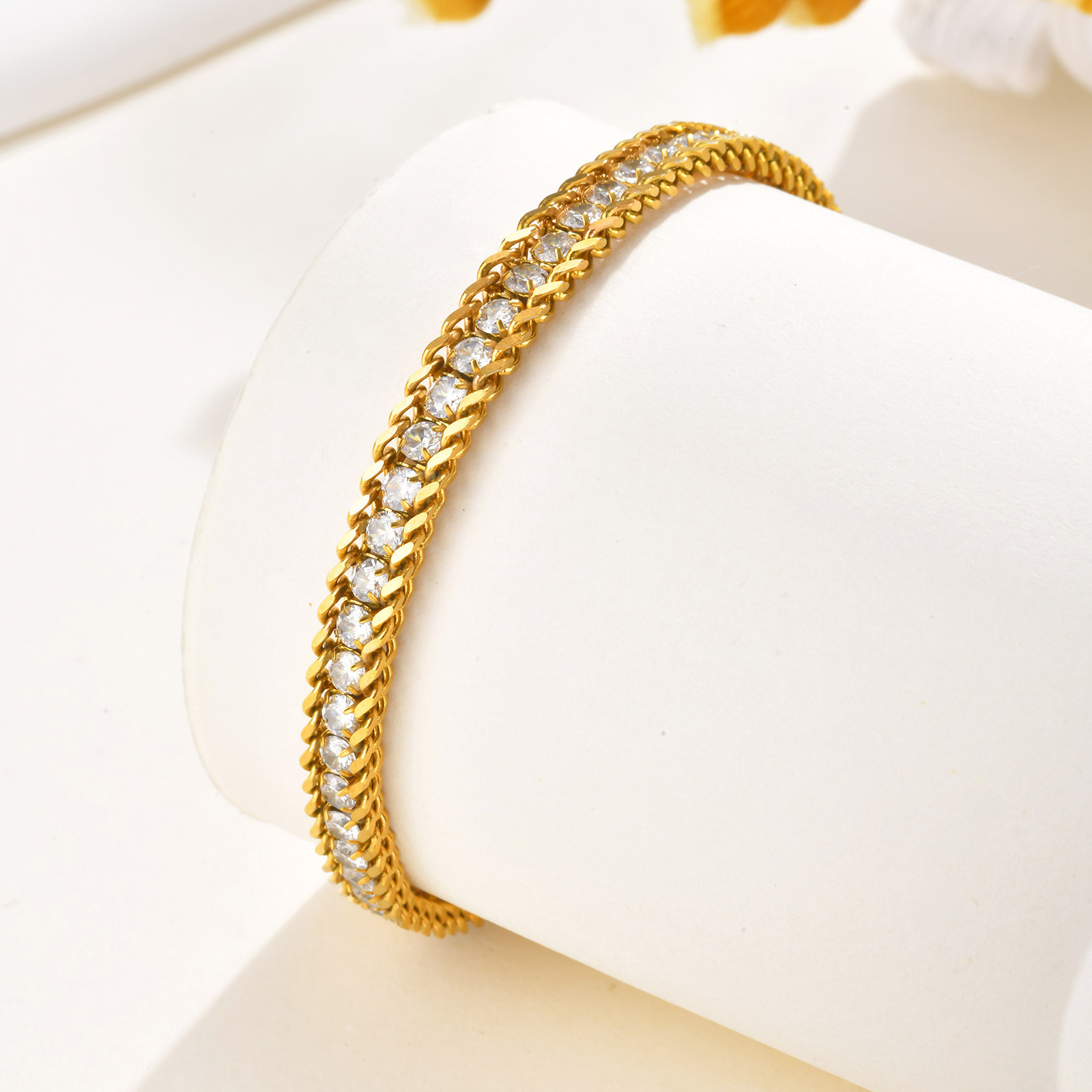 Vnox ステンレス鋼ホワイトジルコン女性のチェーンアンクレ - Jc Jewelry & Watches のレビューと価格