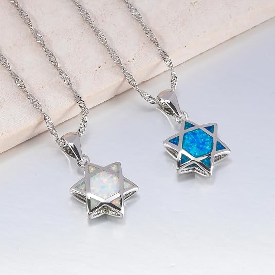 ダビデの星オパールペンダントネックレス リバーシブル ユダヤ - Jewelry & Watches Sp Zo O のレビューと価格