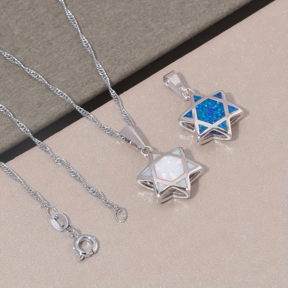 ダビデの星オパールペンダントネックレス リバーシブル ユダヤ - Jewelry & Watches Sp Zo O のレビューと価格