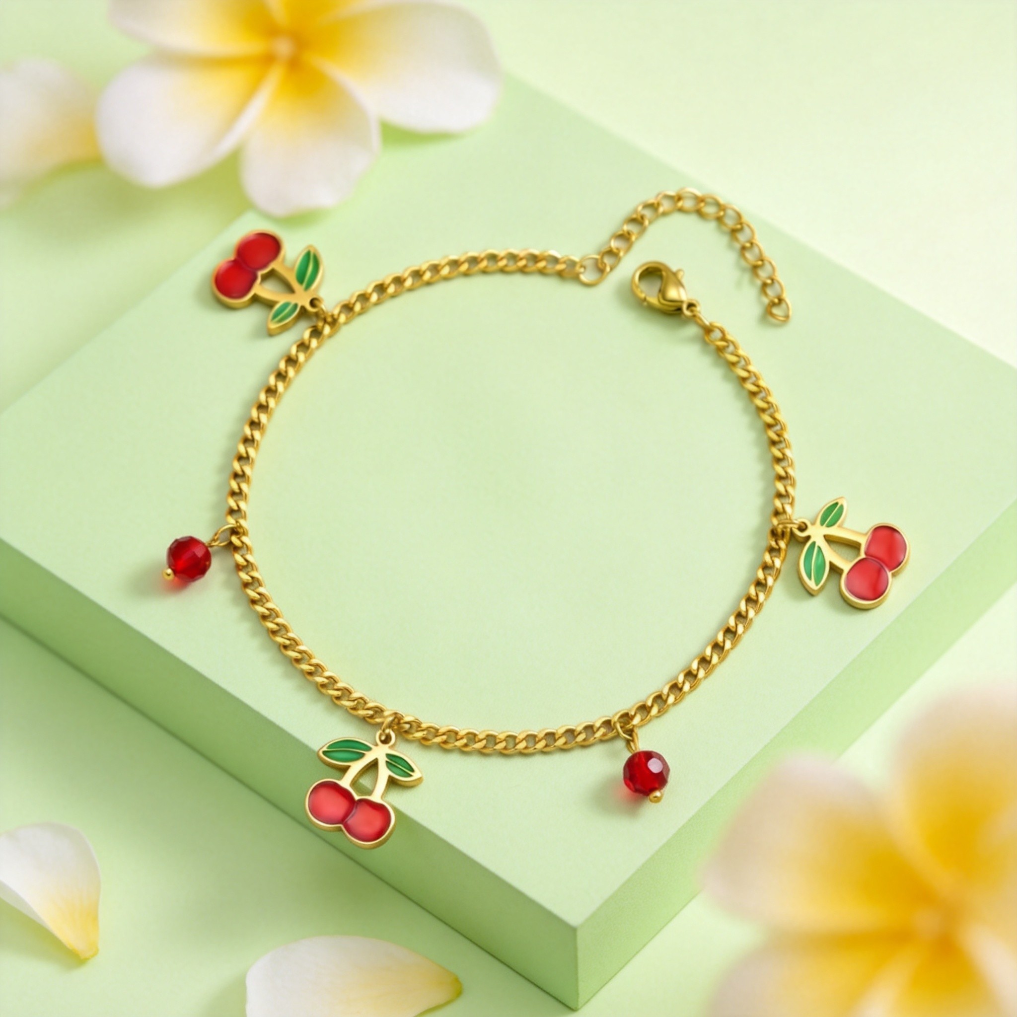 甘いステンレス鋼チェリーアンクレット女性のゴールドカラーチェ - Jc Jewelry & Watches のレビューと価格