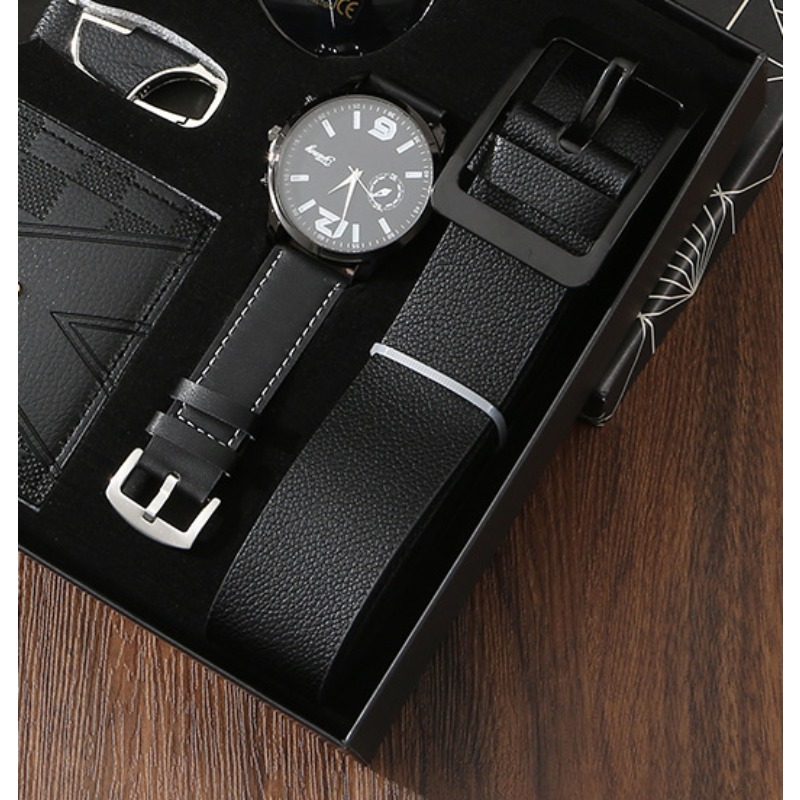 新しいメンズ腕時計セット ギフトボックス付き 5ピース キー - Jewelry Type Watches のレビューと価格
