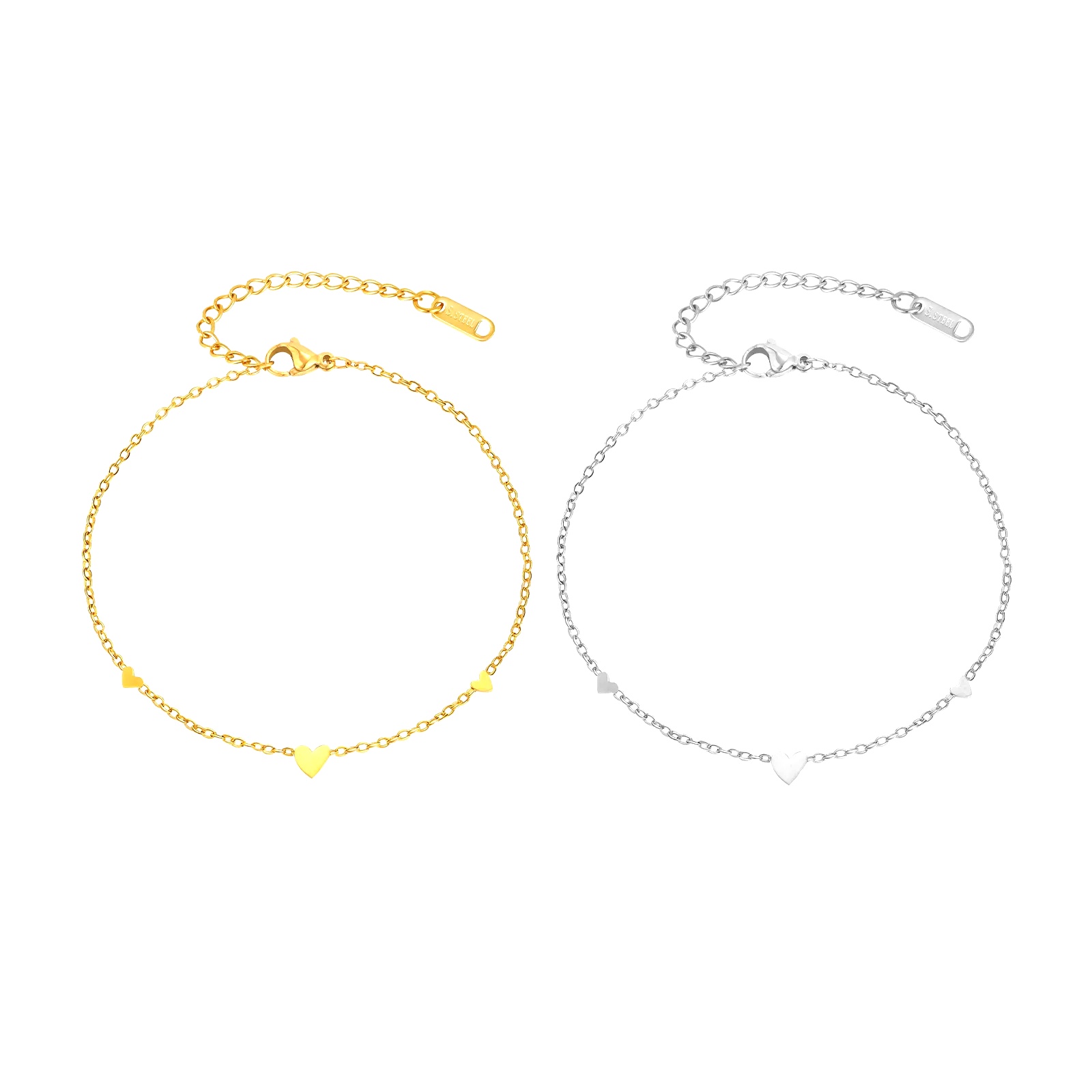 女性用ステンレススチールハートアンクレット、金メッキの繊細な - Jc Jewelry & Watches のレビューと価格