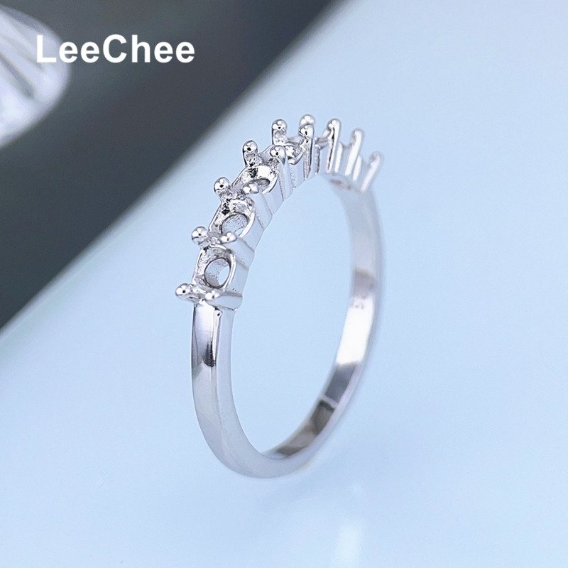 固定バンドリング設定 モアサナイトまたは宝石用 女性手作りジ - Sterling Silver Ring のレビューと価格