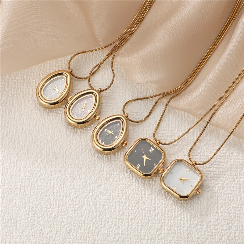 ファッションヴィンテージスクエアドロップステンレススチールネ - Vintage Jewelry Watches Women のレビューと価格